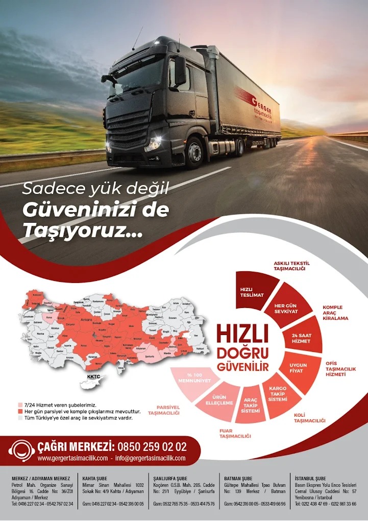 Gerger Taşımacılık Hizmet Ağını Genişleterek Büyümesini Sürdürüyor